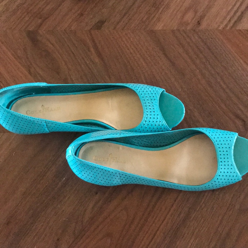 Cole Haan peep toe flats
